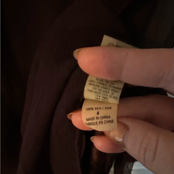 Crepe silk Cocktail Dress Burgundy - Picture 4 of 6